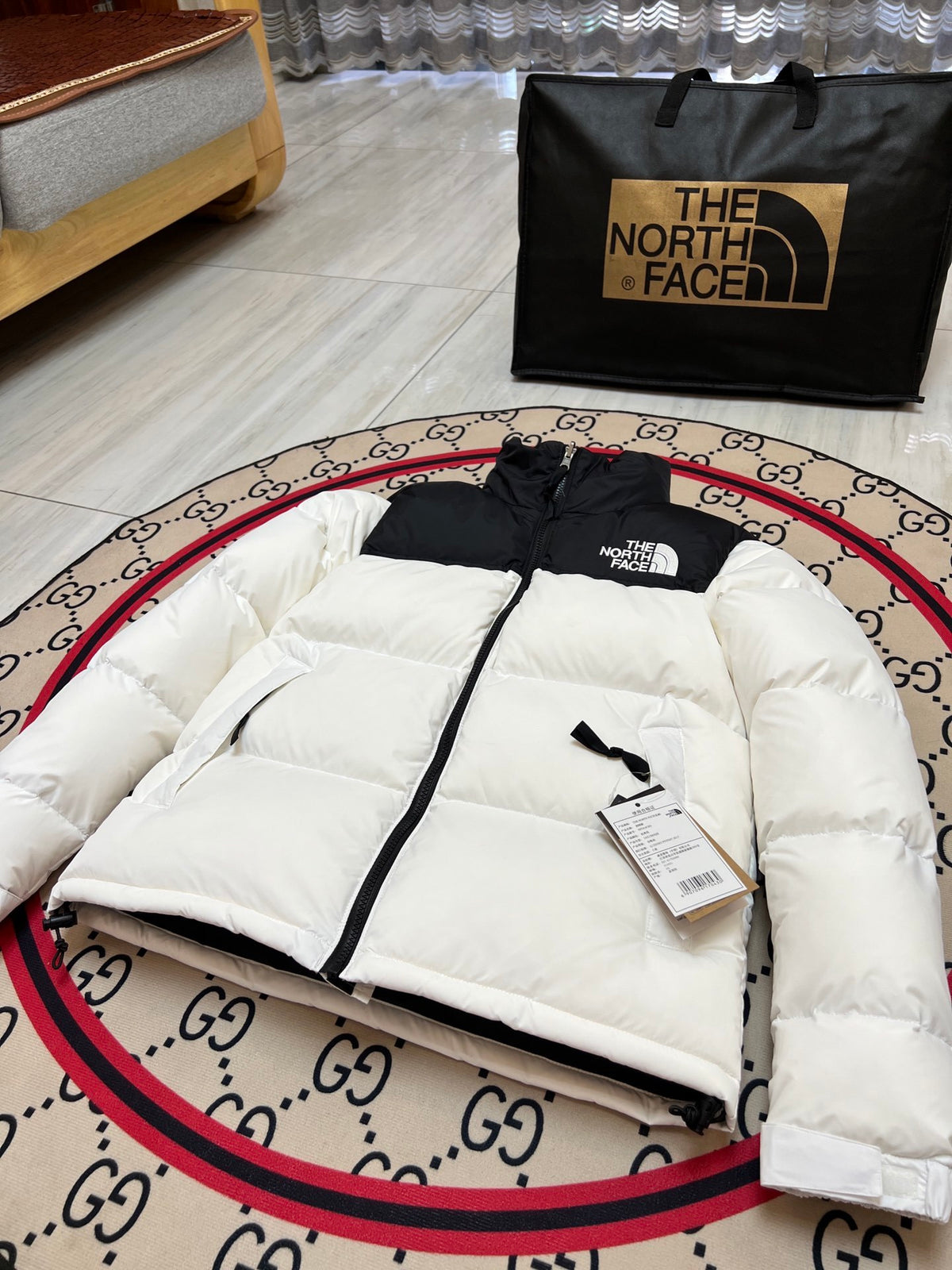 The North Face 1996 Down Puffer Jacket | White & Black