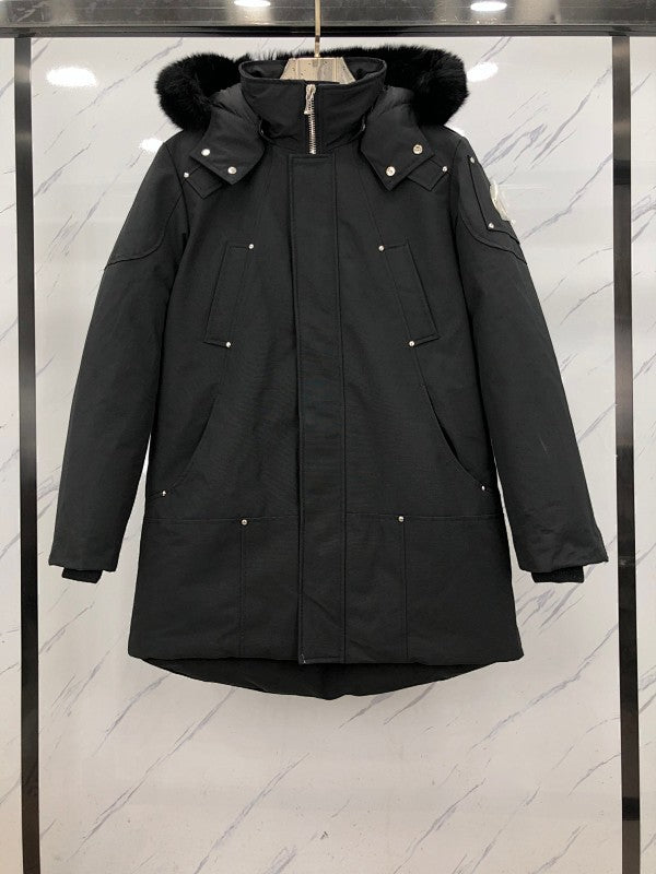 Moose Knuckles Men’s Long Hooded Parka | Black