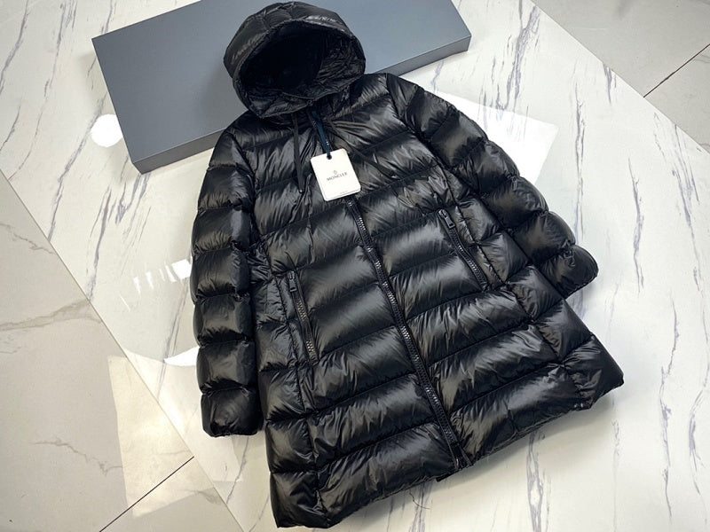 Moncler Long Hooded Down Puffer Coat – Black