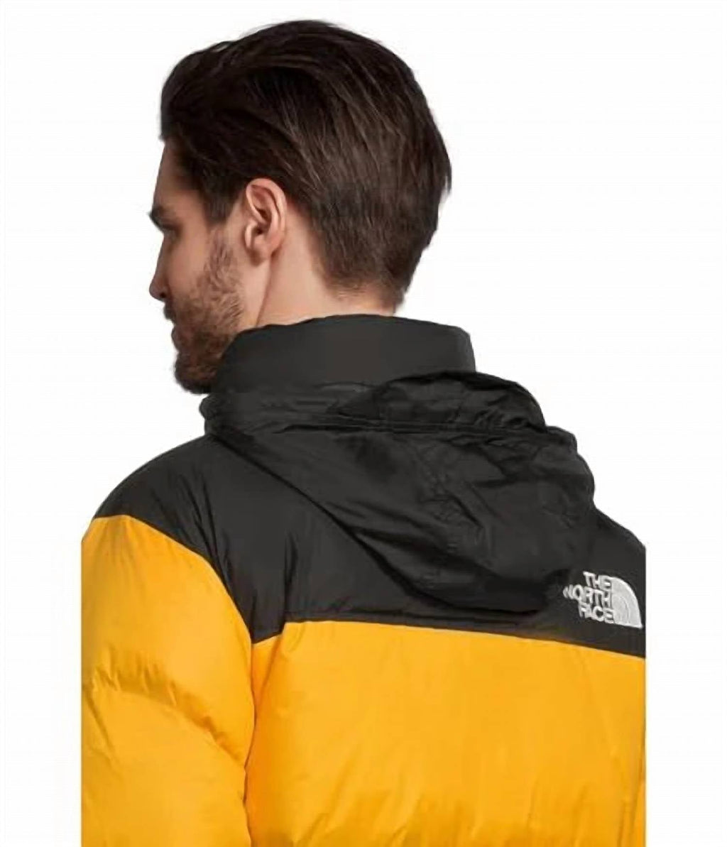 The North Face Unisex Stand-Collar Down Puffer Jacket | Yellow & Black