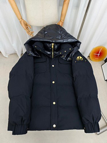 Moose Knuckles Hooded Puffer Jacket | Black & Gold