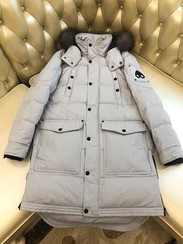 Moose Knuckles Long Hooded Parka | Light Gray