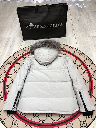 Moose Knuckles Men’s Hooded Parka | Light Gray