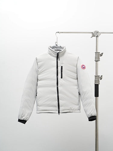 Canada Goose Lodge Stand-Collar Down Jacket – White
