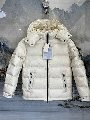 Moncler Kids’ Hooded Down Puffer Jacket – Cream White