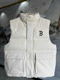 MLB Boston Red Sox Unisex Stand-Collar Down Vest – White
