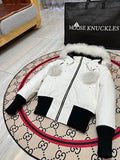 Moose Knuckles Women’s Hooded Bomber Jacket | White