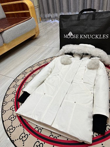 Moose Knuckles Women’s Long Hooded Parka | White