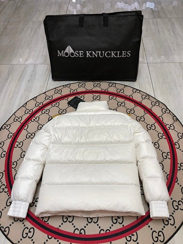 Moose Knuckles Unisex Glossy Puffer Jacket | White