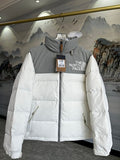 The North Face Large-Logo Puffer Jacket | White & Gray