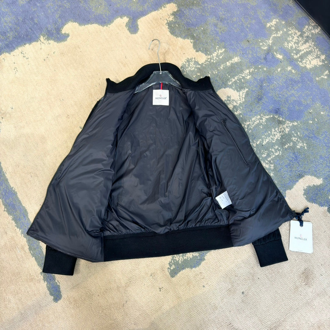 Moncler Knit Sleeve Hybrid Down Jacket – Charcoal & Black