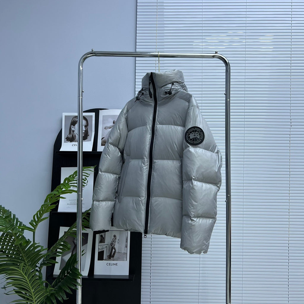 Canada Goose Hooded Down Jacket – Silver
