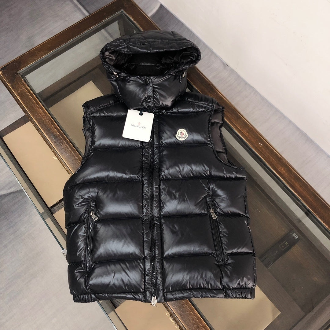Moncler Hooded Down Vest – Black