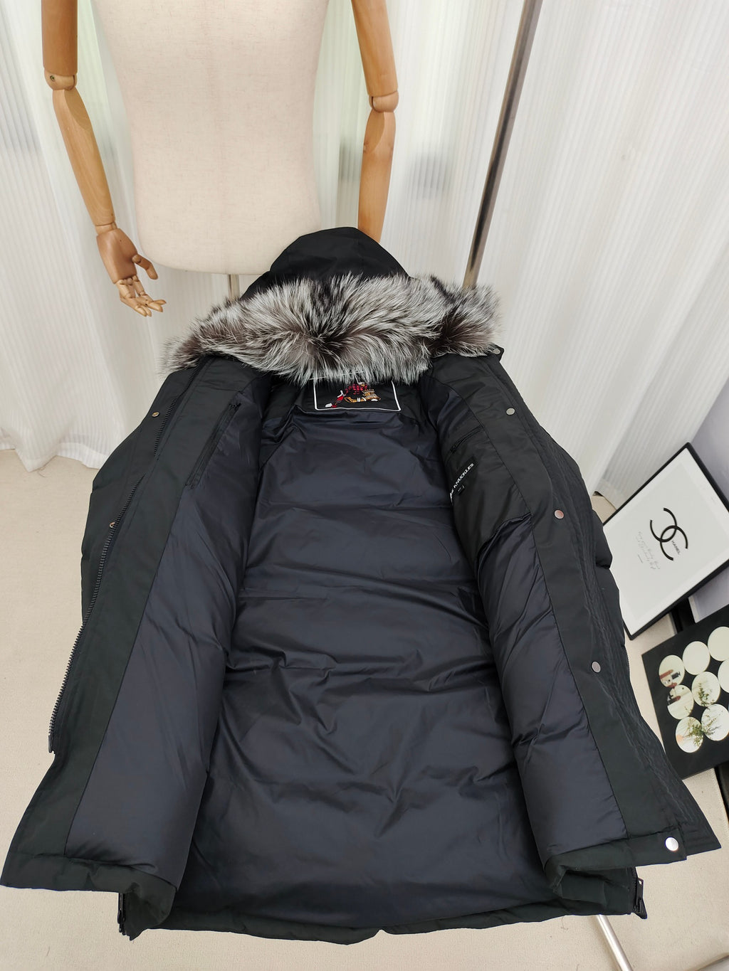 Moose Knuckles Women’s Long Down Parka with Fur-Trimmed Hood