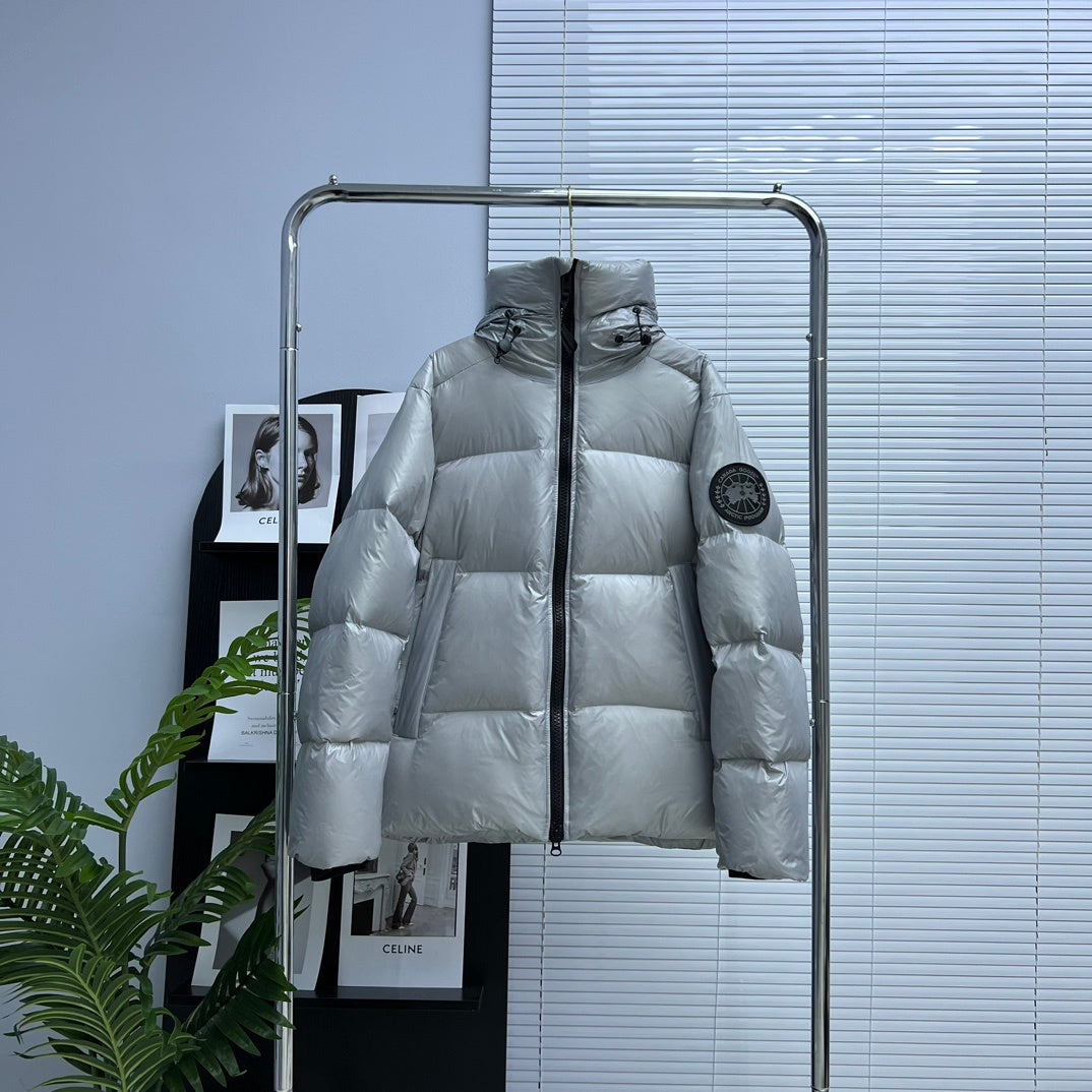 Canada Goose Hooded Down Jacket – Silver
