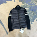 Moncler Knit Sleeve Hybrid Down Jacket – Charcoal & Black