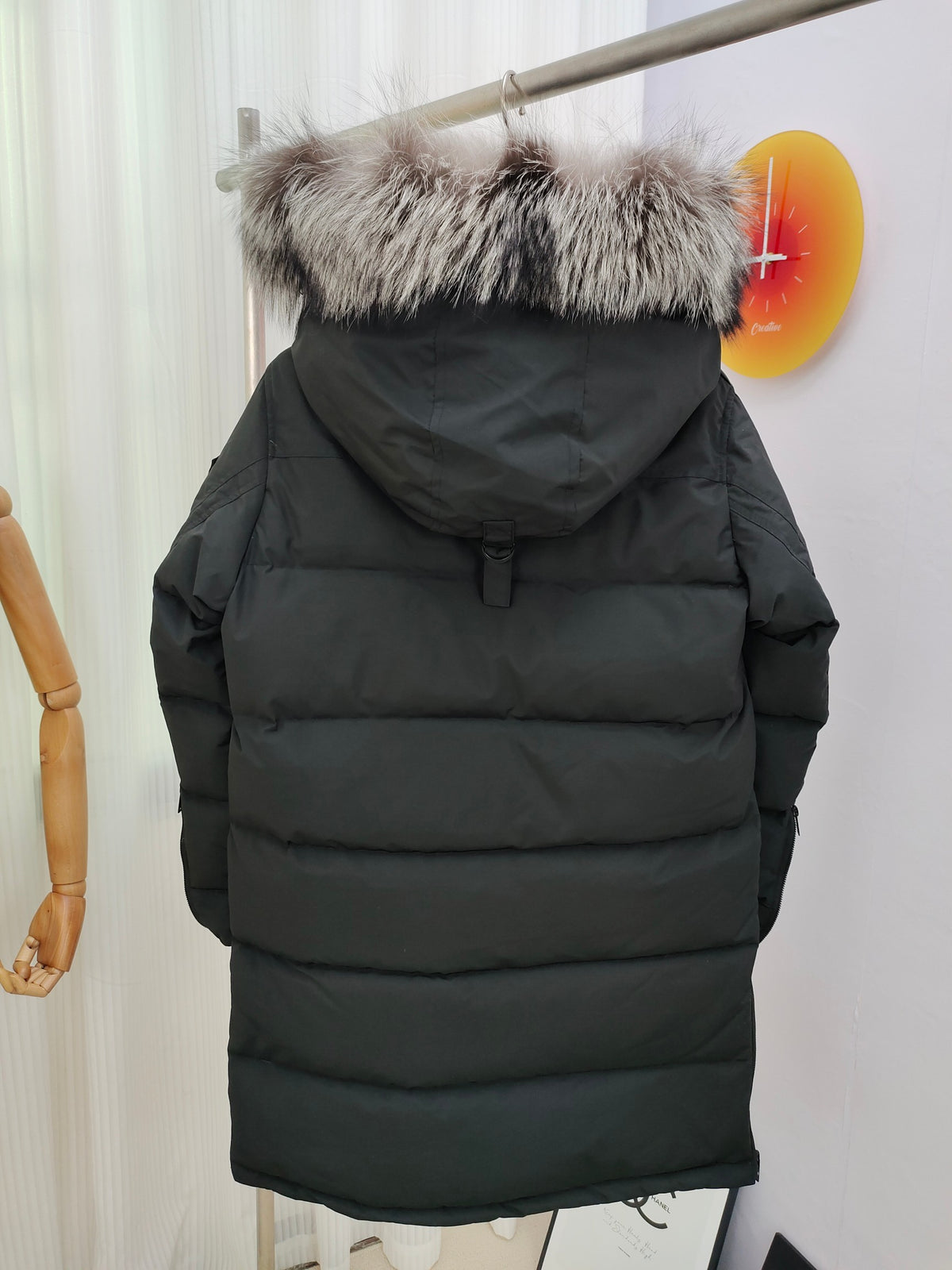 Moose Knuckles Women’s Long Down Parka with Fur-Trimmed Hood